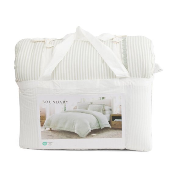 BOUNDARY Rickrack Border Striped Comforter Set - Picture 1 of 4